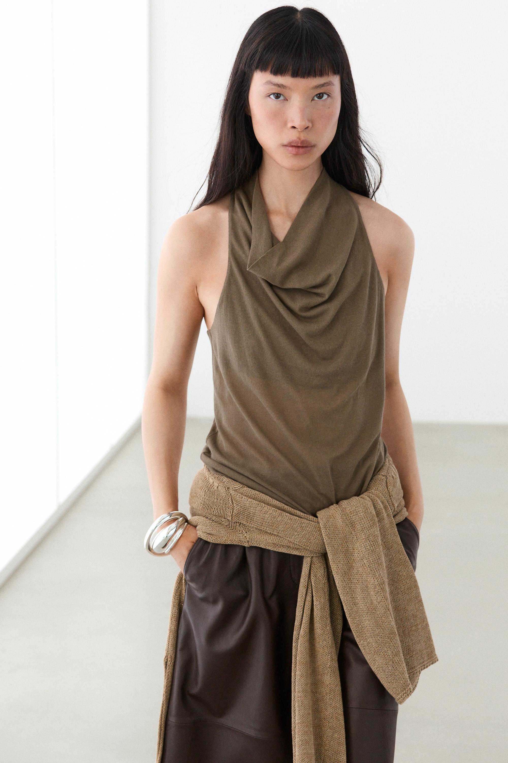 Flowing cotton halter top